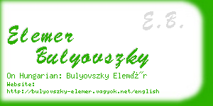 elemer bulyovszky business card